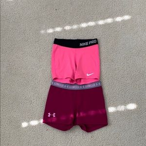 nike and under armour athletic shorts